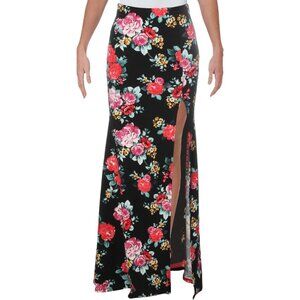 Bee Darlin Juniors Knit Floral Print Maxi Skirt,1-Piece Size 5/6